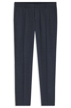 Slim-fit patterned pants in Italian virgin wool