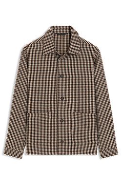 Relaxed-fit wool-blend jacket with Vichy check