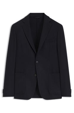 Slim-fit blazer in washable performance-stretch flannel