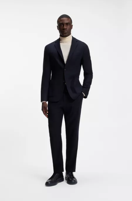 Slim-fit blazer in washable performance-stretch flannel