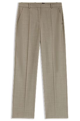 Relaxed-fit pants in melange virgin wool with stretch
