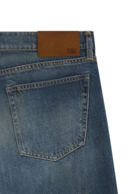 BOSS BY BECKHAM slim-fit jeans in blue denim, Blue