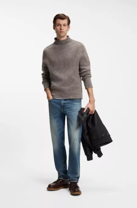 BOSS BY BECKHAM slim-fit jeans in blue denim