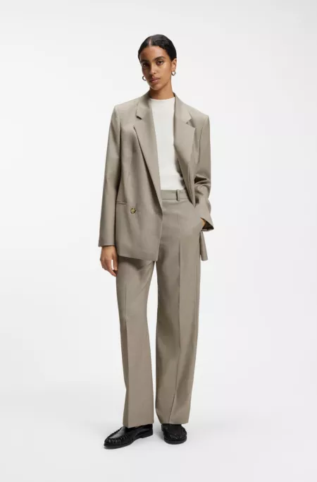 Regular-fit blazer in Italian virgin wool with stretch