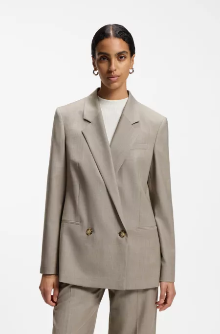 Regular-fit blazer in Italian virgin wool with stretch
