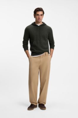 BOSS BY BECKHAM hoodie in virgin wool and cashmere, Dark Green