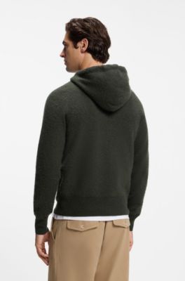BOSS BY BECKHAM sudadera con capucha de lana virgen y cashmere, Verde oscuro