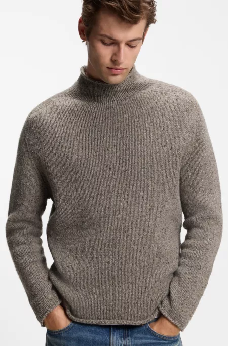BOSS BY BECKHAM sweater in virgin-wool tweed