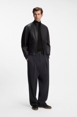 BOSS BY BECKHAM jersey de cuello vuelto de lana virgen y cashmere, Negro
