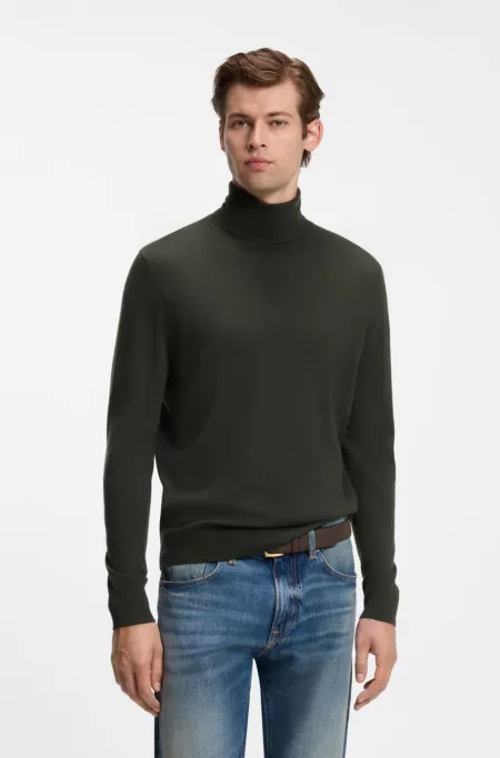 BOSS BY BECKHAM turtleneck sweater in virgin wool and cashmere