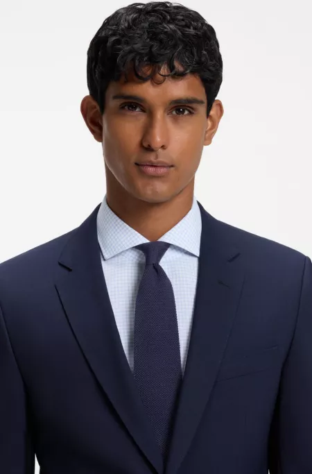 Jacquard-patterned tie in pure wool