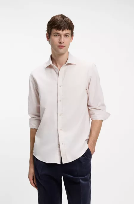 Regular-fit shirt in cotton baby corduroy
