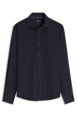 Regular-fit shirt in cotton baby corduroy, Light Blue