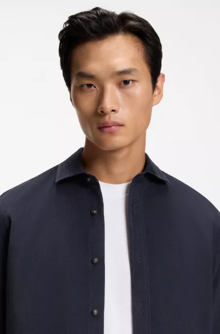Regular-fit shirt in cotton baby corduroy