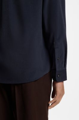 Regular-fit shirt in cotton baby corduroy, Light Blue