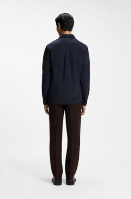 Regular-fit shirt in cotton baby corduroy, Light Blue