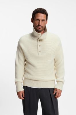 BOSS BY BECKHAM sweater in virgin wool and alpaca, White