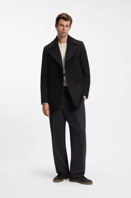 BOSS BY BECKHAM peacoat in virgin wool