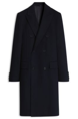 BOSS BY BECKHAM abrigo largo de lana virgen y cashmere, Azul oscuro