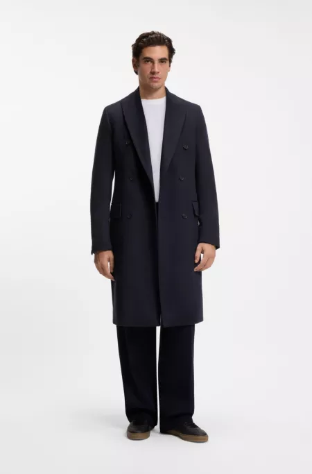 BOSS BY BECKHAM long coat in virgin wool and cashmere