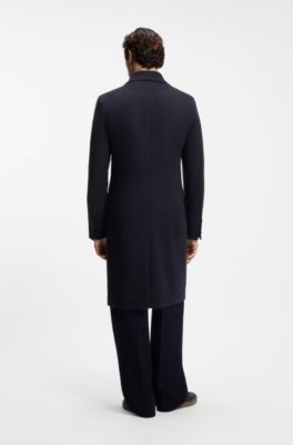 BOSS BY BECKHAM abrigo largo de lana virgen y cashmere, Azul oscuro