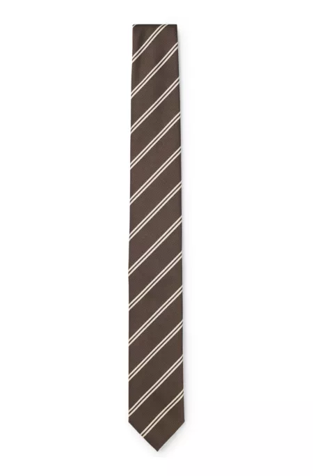 Modern silk-blend tie with a stripe motif