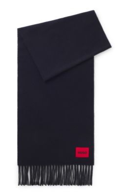 &Eacute;charpe pratique tiss&eacute;e en laine m&eacute;lang&eacute;e, Bleu fonc&eacute;