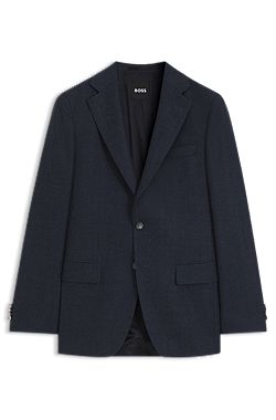 Patterned slim-fit blazer in Italian virgin wool
