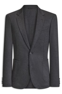 BOSS BY BECKHAM melange jacket in Italian virgin wool, Grey