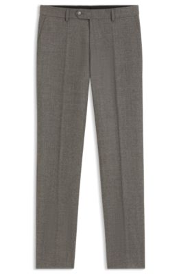 BOSS BY BECKHAM pantalones de traje slim fit de lana italiana, Marr&oacute;n oscuro
