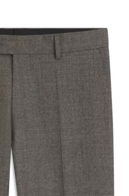 BOSS BY BECKHAM pantalones de traje slim fit de lana italiana, Marr&oacute;n oscuro