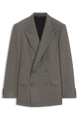 BOSS BY BECKHAM americana slim fit de lana virgen, Marr&oacute;n oscuro