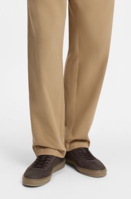 BOSS BY BECKHAM sneakers in textured nubuck leather, Dark Brown