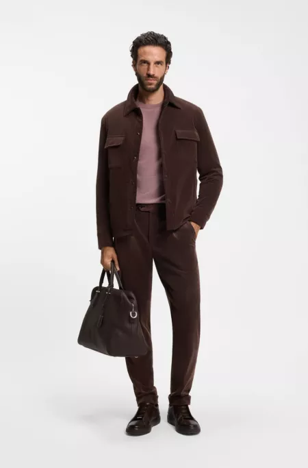 Reversible relaxed-fit padded overshirt in corduroy