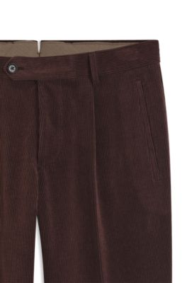 Tapered-fit pants in cotton-blend corduroy, Light Brown