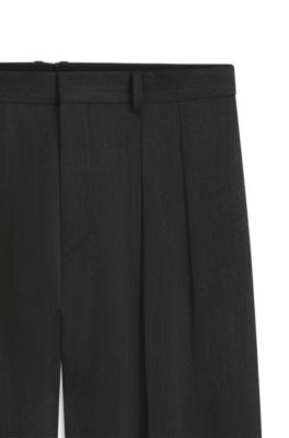 BOSS BY BECKHAM pantalones relaxed fit en lana italiana, Gris