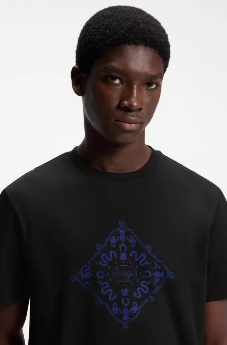 Crew-neck T-shirt in breathable cotton