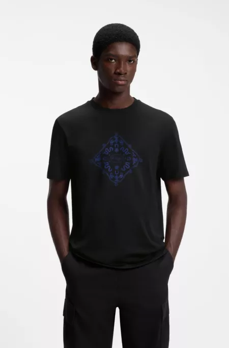 Crew-neck T-shirt in breathable cotton