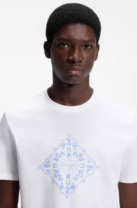 Crew-neck T-shirt in breathable cotton