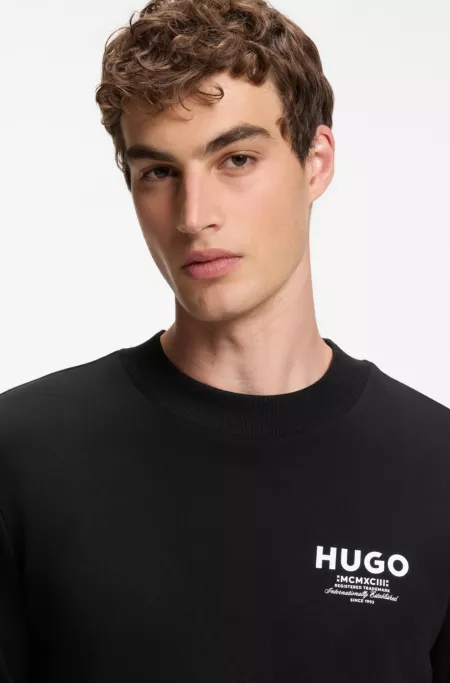 French-terry cotton sweatshirt with bold logo print