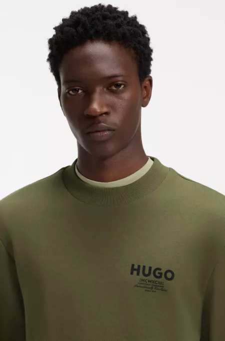 French-terry cotton sweatshirt with bold logo print