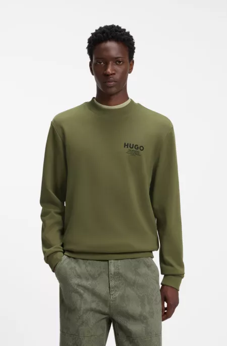 French-terry cotton sweatshirt with bold logo print