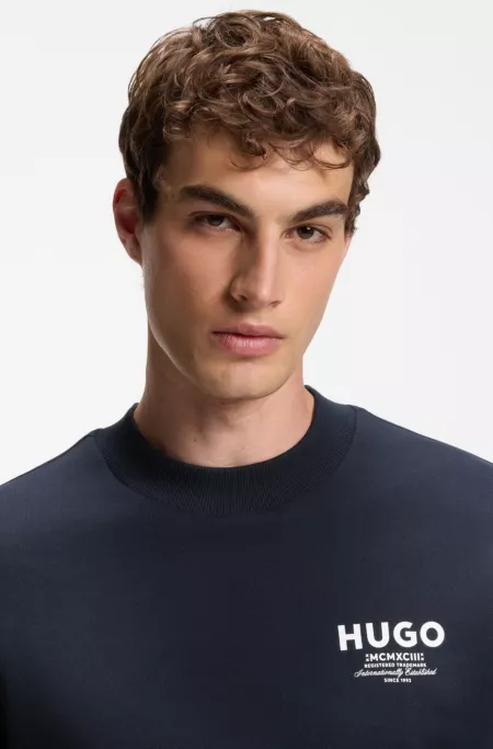 French-terry cotton sweatshirt with bold logo print