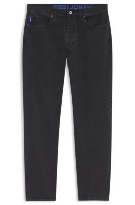 Vaqueros regular fit en denim negro, Negro
