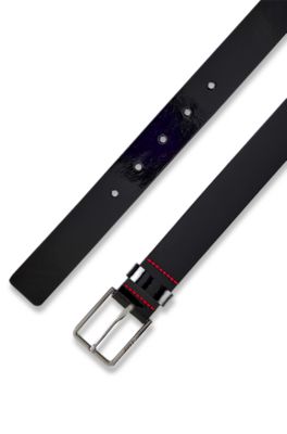 Ceinture en cuir verni pour tenues professionnelles, Noir