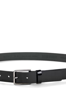 Ceinture en cuir verni pour tenues professionnelles, Noir