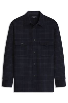 BOSS BY BECKHAM camisa relaxed fit en algod&oacute;n, Azul oscuro