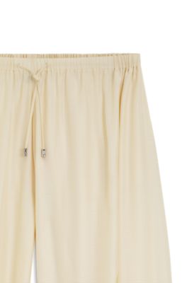 Pantalones de pernera ancha con modal, Amarillo claro