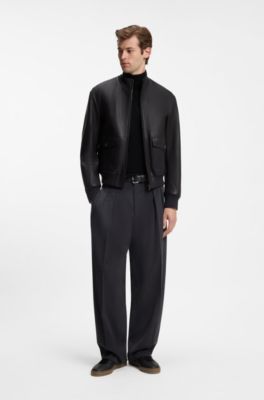 BOSS BY BECKHAM belt in tumbled nappa leather, Black