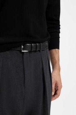 BOSS BY BECKHAM belt in tumbled nappa leather, Black